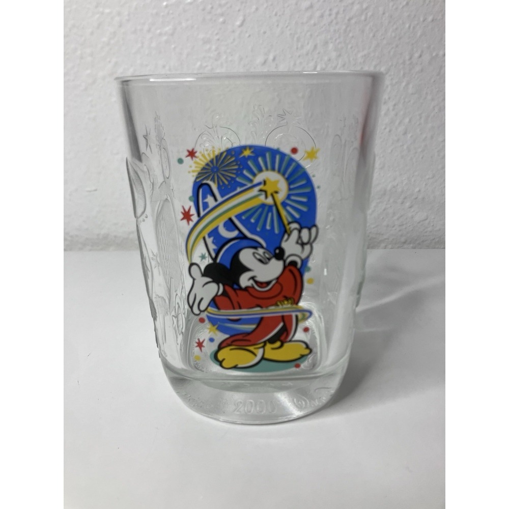 Vintage McDonald's Walt Disney World 2000 Mickey Mouse Wizard Epcot Glass Heavy